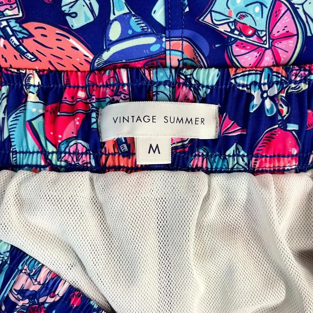 Vintage Summer‎ Premium Lined Swim Trunks Mens Size M